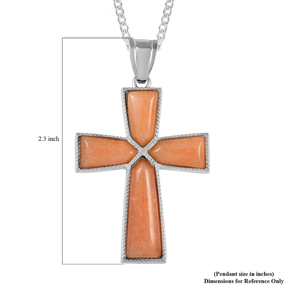 Red Aventurine Cross Pendant